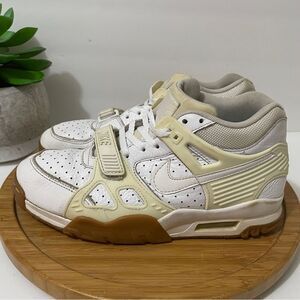 Nike Retro Air Trainer 3 Mid Sneakers Men's White Leather Trainers Size‎ 9